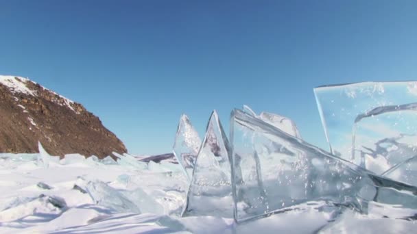 Winter Baikal lake — Stockvideo