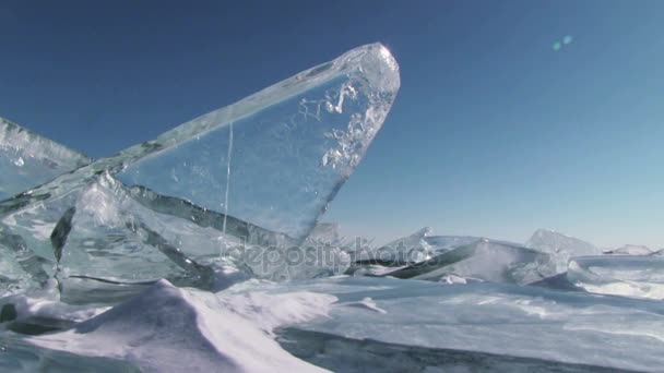 Winter Baikal lake — Stockvideo