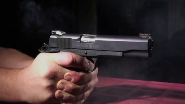 Demontaż Broni Palnej Czyszczenia Bezpieczeństwa Wyboru Ręczny Pistolet — Wideo stockowe