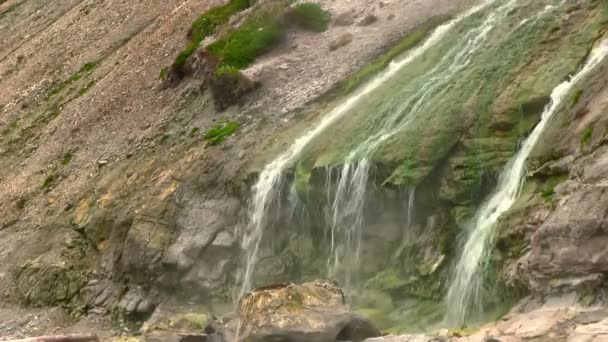Beautiful View Waterfall Mountain River — Stock Video