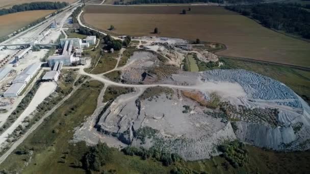 Aerial View Large Industrial Quarry Mining Concept — Stock Video