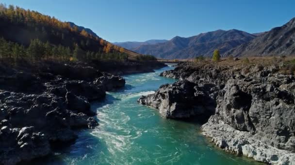 Powerful Mountain Blue River — Stockvideo