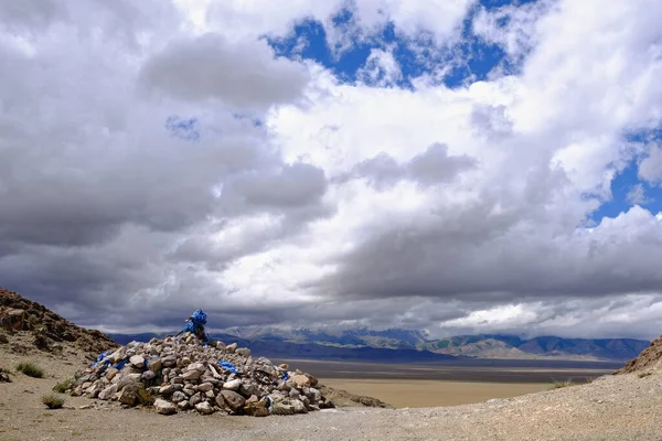 Obo Batı Moğolistan Yerel Ruhların Ibadet Ettiği Bir Yer — Stok fotoğraf