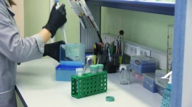 NOVOSIBIRSK RUSSIA, - 26 AĞUSTOS 2017: Bilim adamı genom dizisi için modern genetik merkezinde çalışıyor