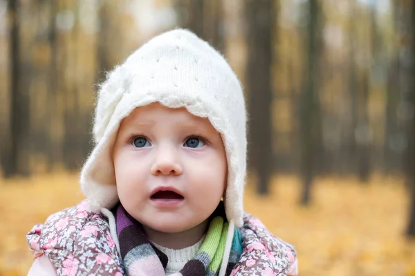 Kind im Herbstwald — Stockfoto