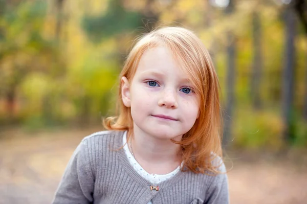 Portrait Girl Gray Eyes Closeup Outdoor — Stock Photo, Image