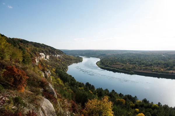 Autumn landscape of the Dniester River — Stock Photo, Image