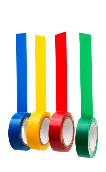 Gekleurde isolerend tape geïsoleerd — Stockfoto