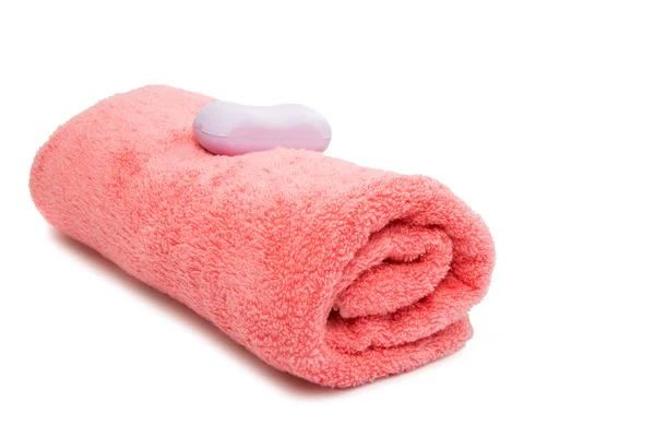 Pink towel hotel — Stock Photo, Image