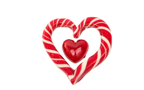 Lollipop heart on white — Stock Photo, Image