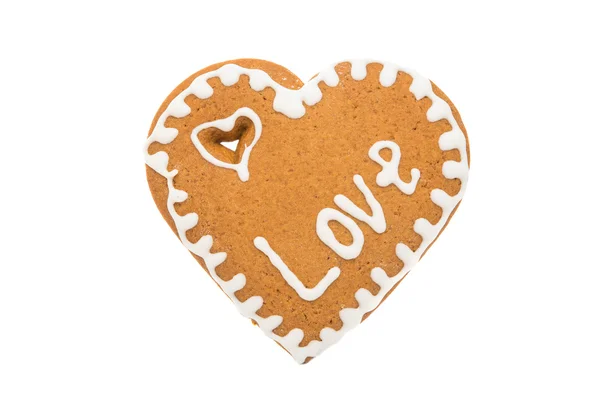 Gingerbread heart cookie — Stock Photo, Image