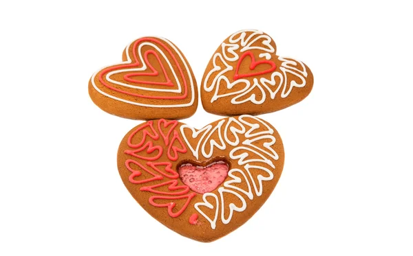 Gingerbread heart cookies — Stock Photo, Image
