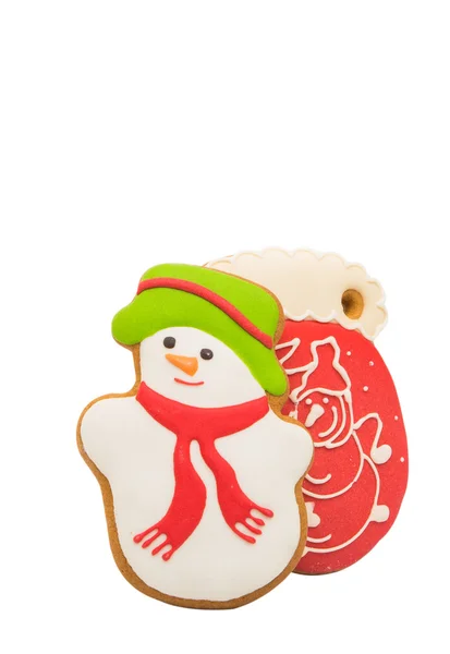 Рождественское печенье снеговика — стоковое фото