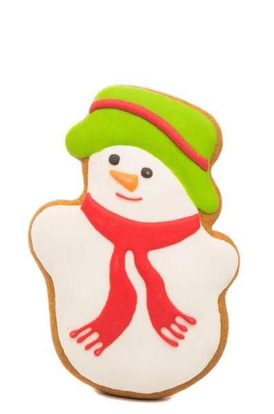 Biscoito boneco de neve de Natal — Fotografia de Stock