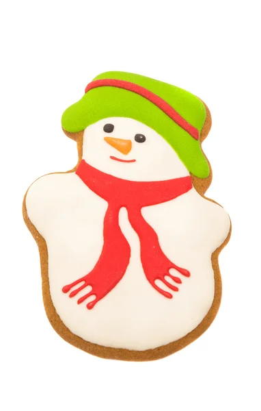 Vánoční sněhulák cookie — Stock fotografie