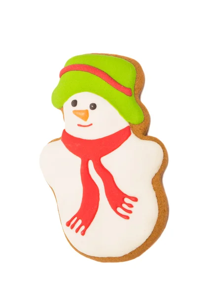 Christmas snögubbe cookie — Stockfoto