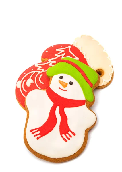 Рождественское печенье снеговика — стоковое фото