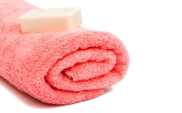 Tecido de toalha rosa — Fotografia de Stock