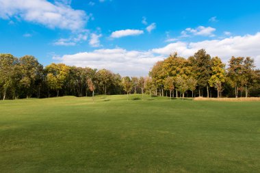 Golf sahası olan bir park.