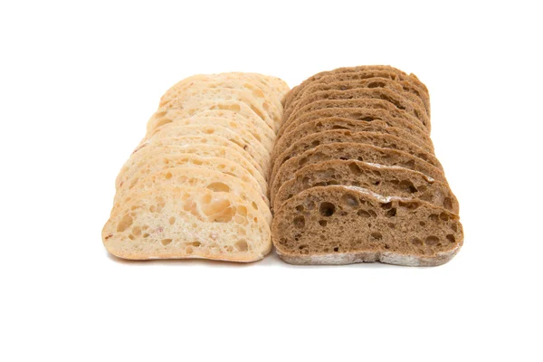 Geschnittenes italienisches Brot Ciabatta — Stockfoto