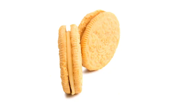 Cookies met crème vulling geïsoleerd — Stockfoto