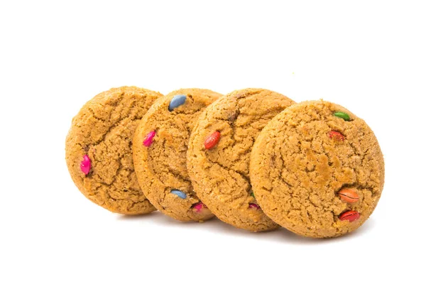 Cookies with colored chocolate drops — Stock Photo, Image