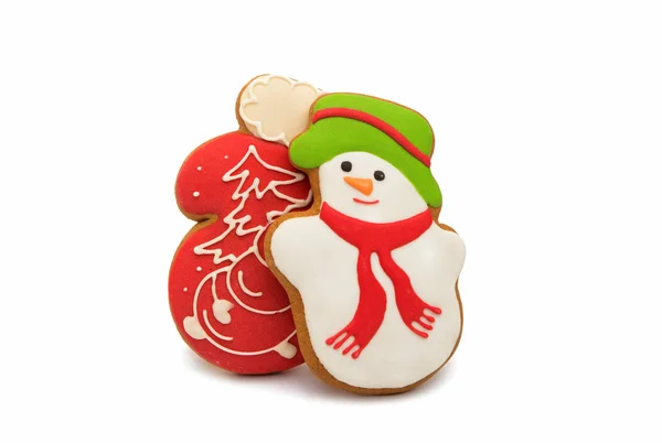 Biscoitos de Natal com um boneco de neve — Fotografia de Stock
