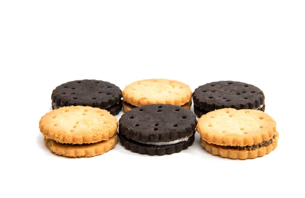 Galletas de chocolate con presentación de crema —  Fotos de Stock