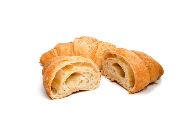 Croissant cut breakfast — Stock Photo, Image