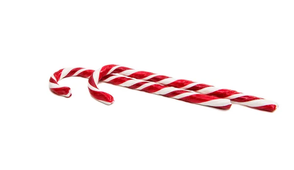 Czerwony Christmas candy można na białym tle — Zdjęcie stockowe