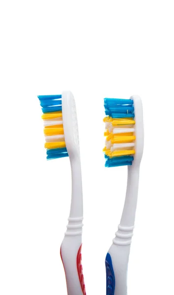 孤立的配套牙刷 — 图库照片