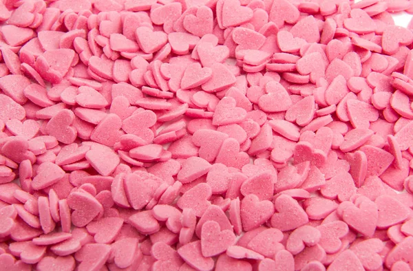 Petits coeurs de sucre rose — Photo