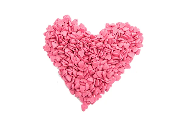 Маленькие розовые сердца сахара — стоковое фото