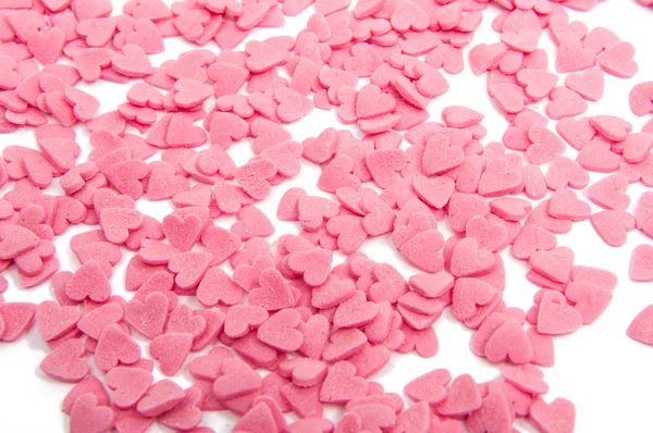 Small pink sugar hearts — Stock Photo, Image