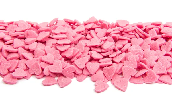 Pequeños corazones de azúcar rosa —  Fotos de Stock