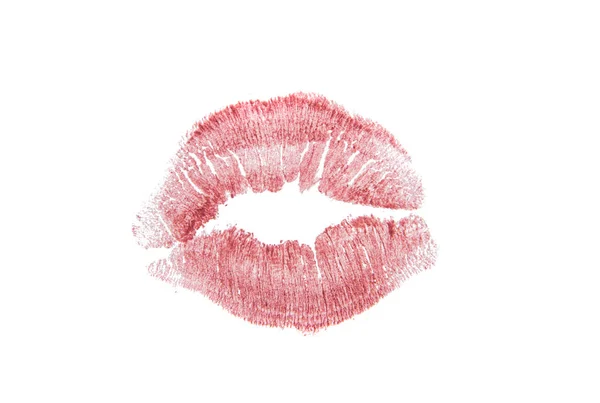 Lábios com marca de batom — Fotografia de Stock