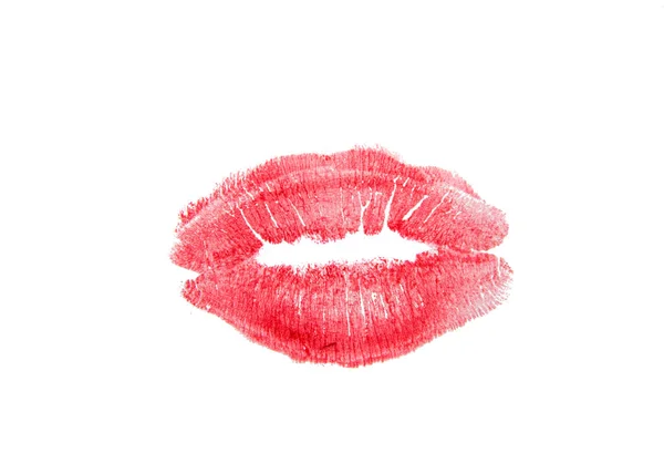 Lippen met lippenstift mark — Stockfoto