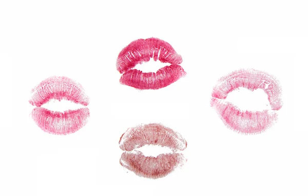 Lèvres avec marque de rouge à lèvres — Photo