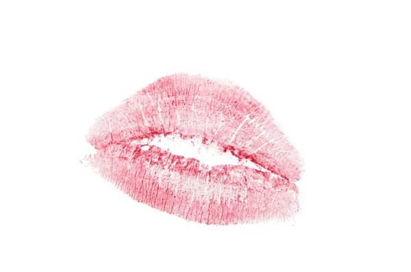 Labios con marca de lápiz labial — Foto de Stock