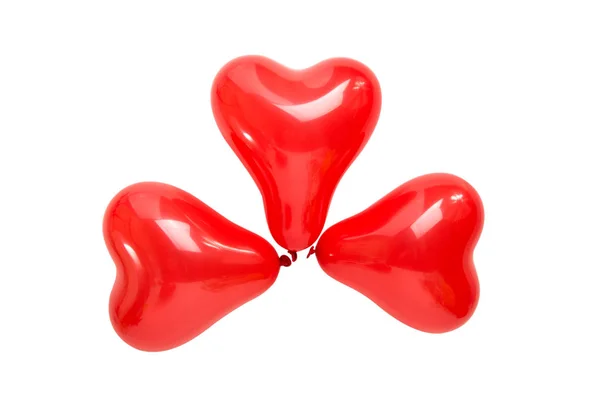Balões vermelhos coração — Fotografia de Stock