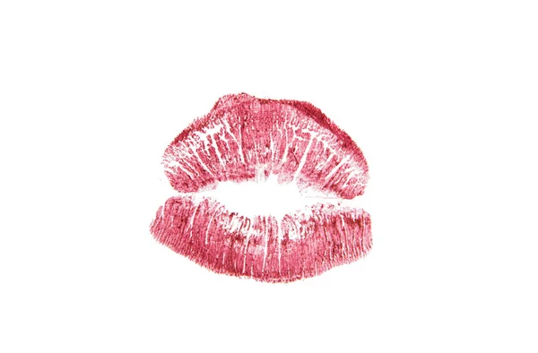 Lippen met lippenstift mark — Stockfoto