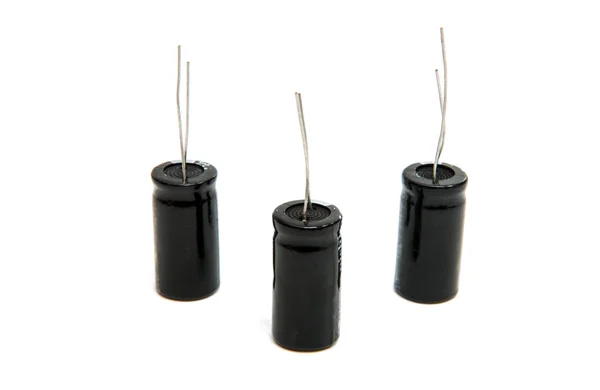Componentes capacitores isolados — Fotografia de Stock
