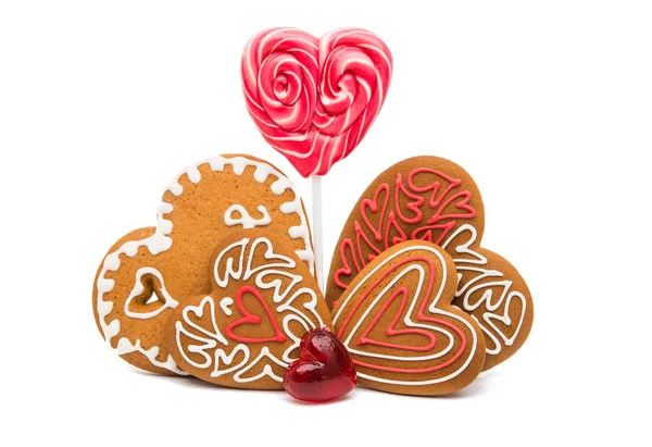 Cookies cardíacos isolados — Fotografia de Stock