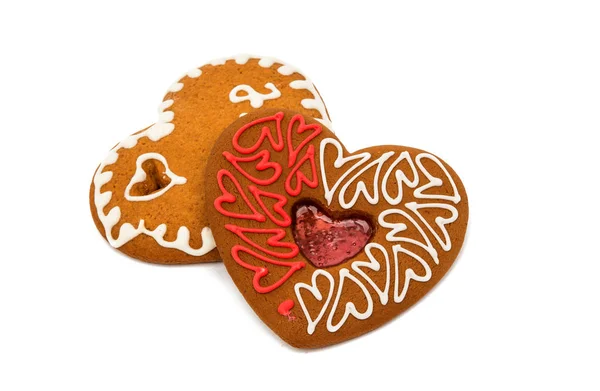 Galletas de corazón aisladas — Foto de Stock