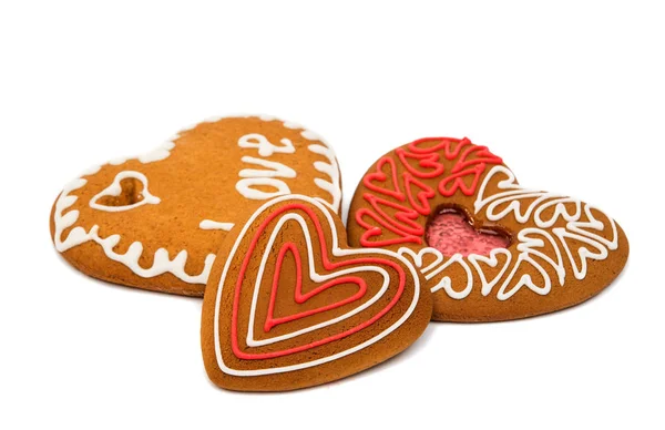 Hjärtat cookies isolerade — Stockfoto
