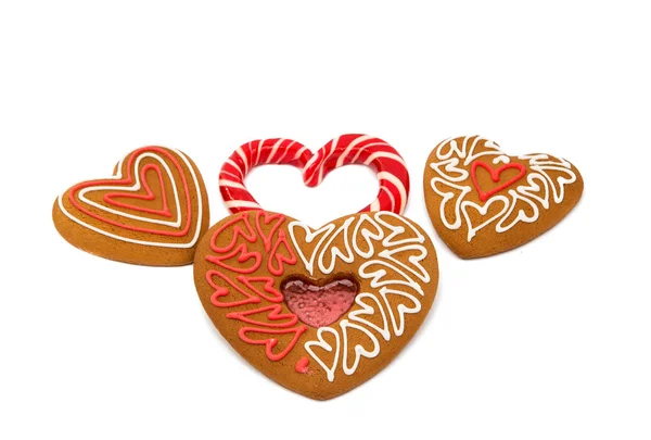 Heart cookies isolated — Stock Photo, Image