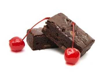 Çikolatalı Brownie izole 