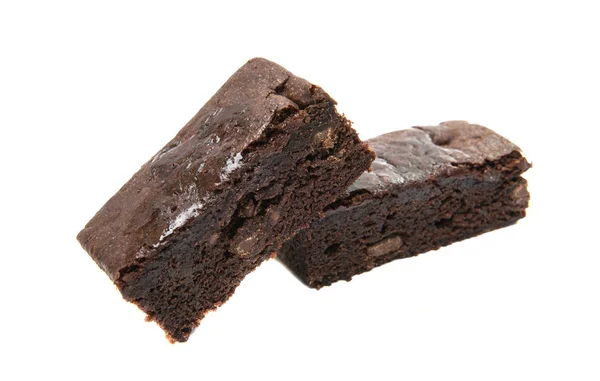 Chocolate brownie isolado — Fotografia de Stock