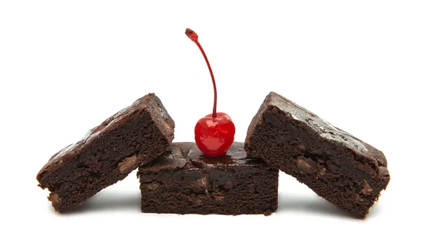 Schokoladenbrownie isoliert — Stockfoto