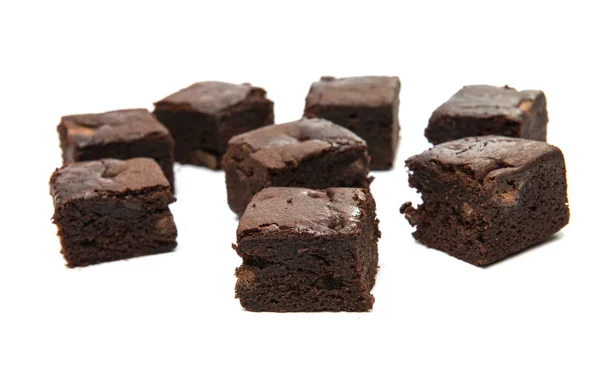 Chocolate brownie isolado — Fotografia de Stock